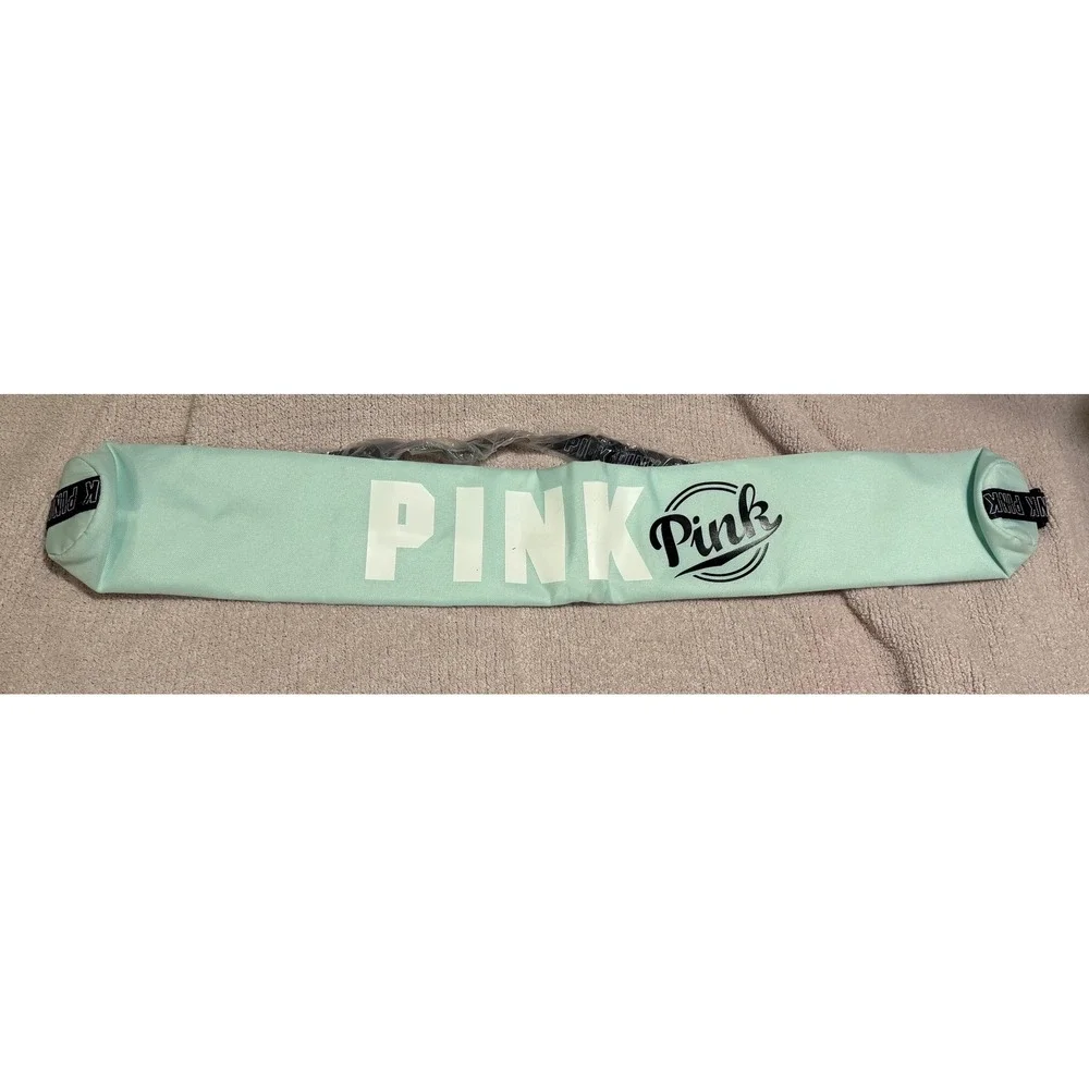 Victorias Secret PINK Mint Green Insulated Tube Can Cooler Bag with Logo Strap